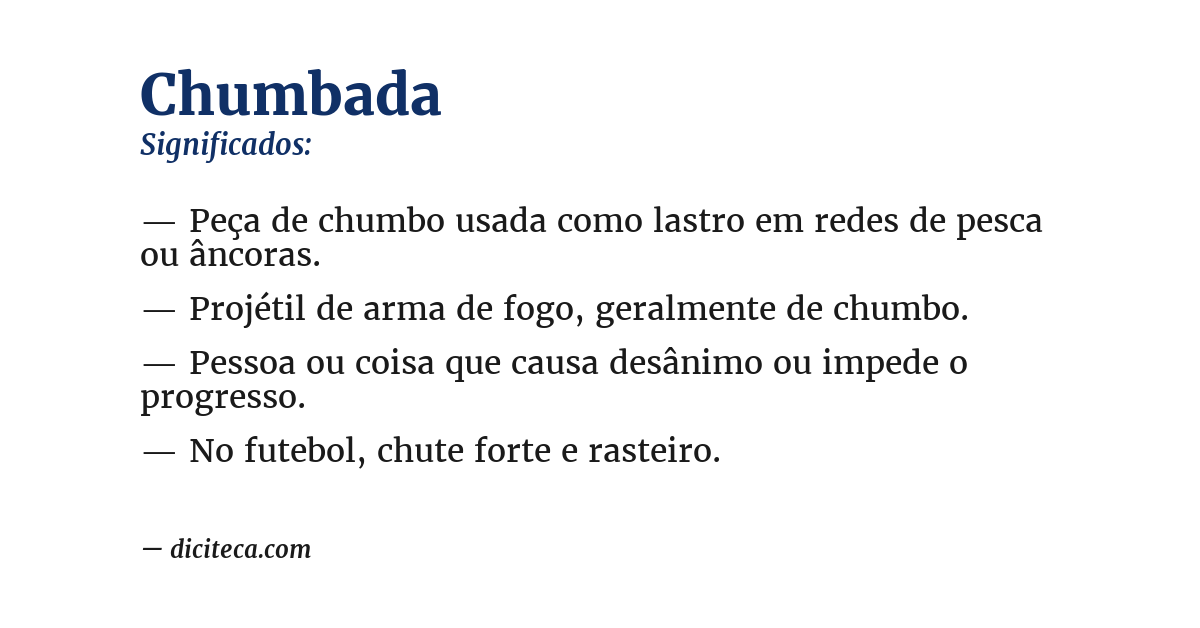 Significado de chumbada