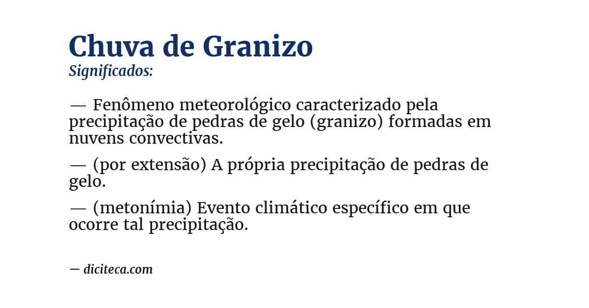 Significado de chuva de granizo