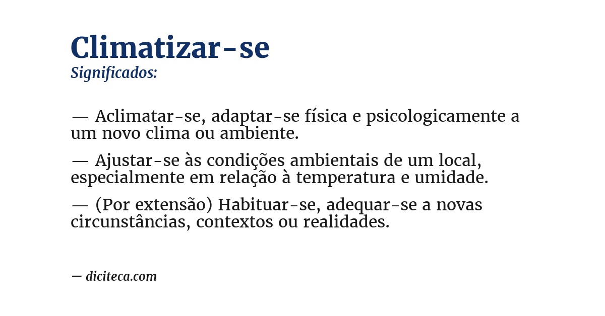 Significado de climatizar-se