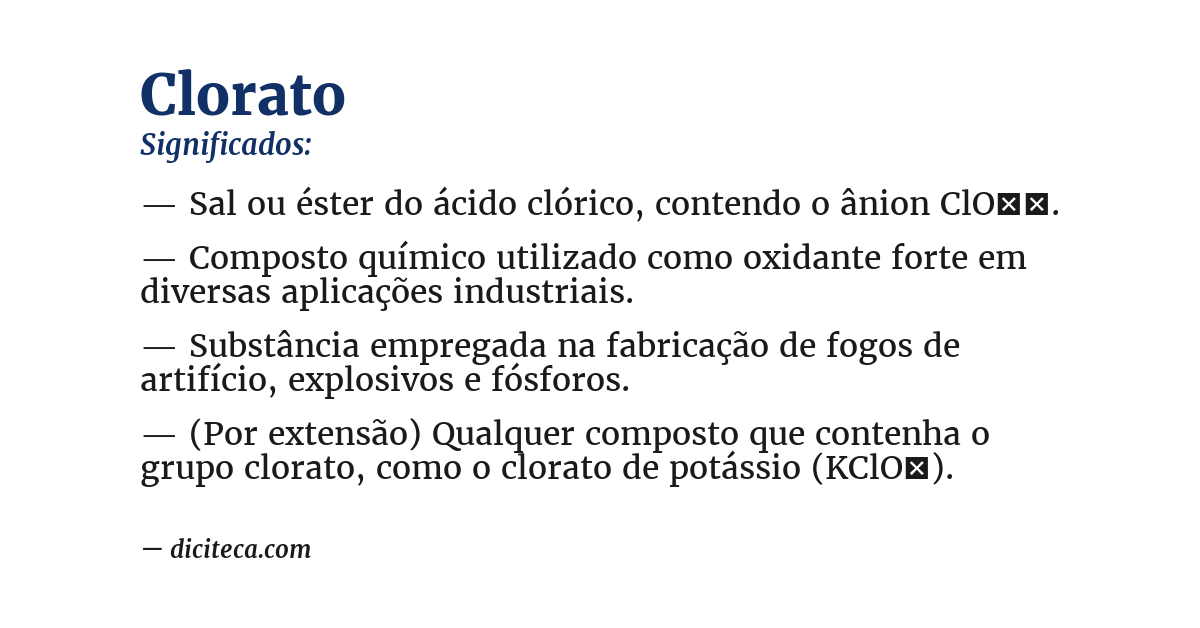 Significado de clorato