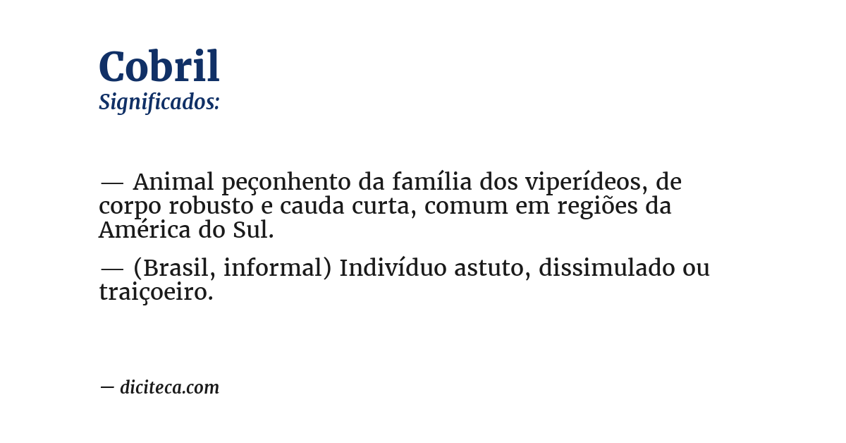 Significado de cobril