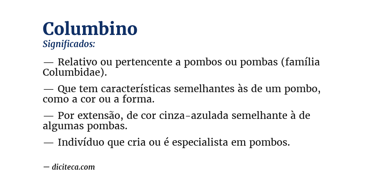 Significado de columbino