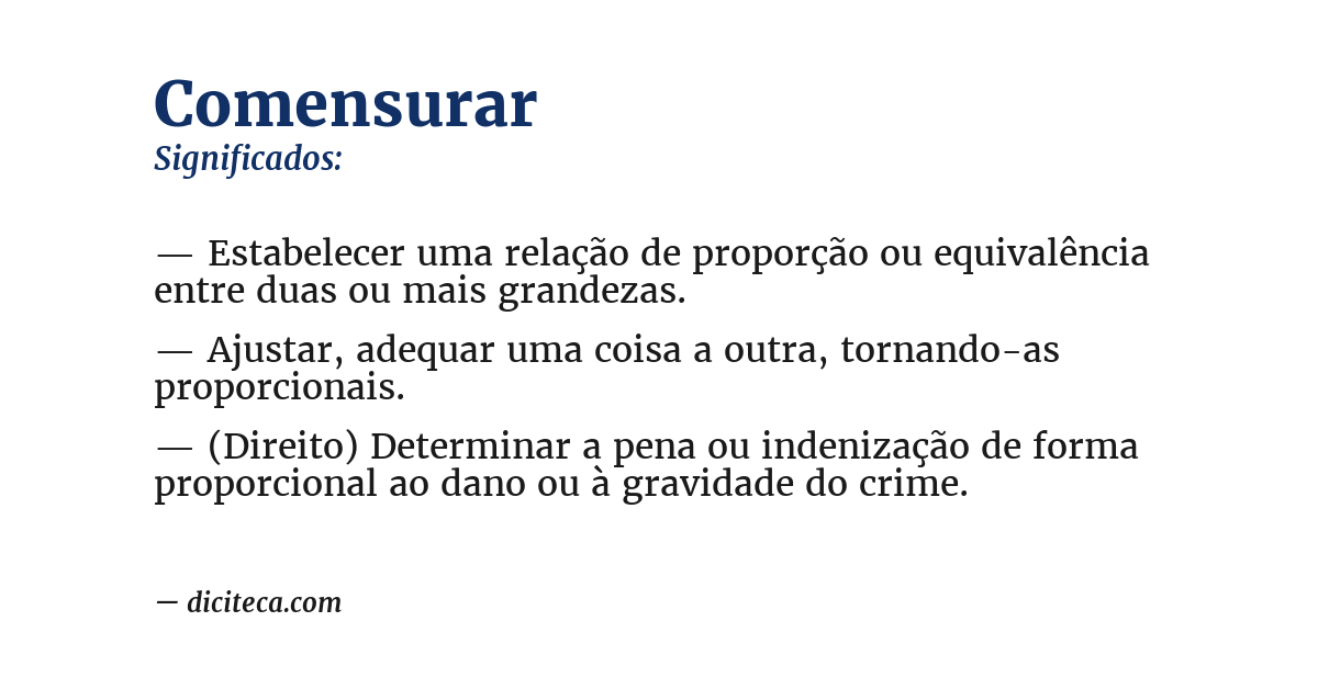 Significado de comensurar