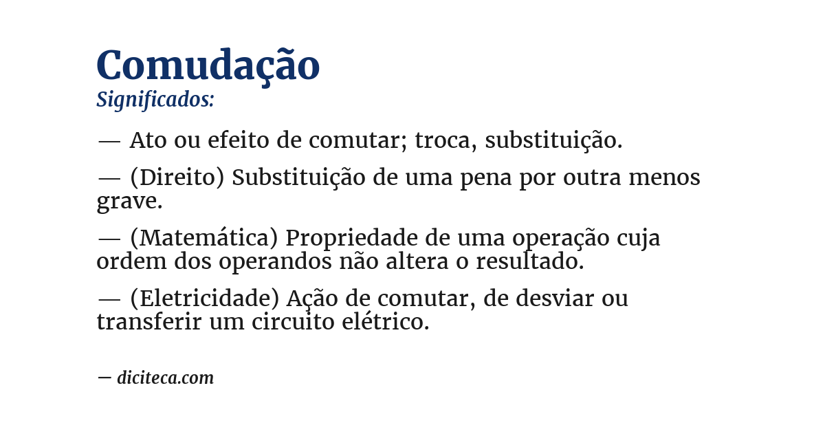 Significado de comudação