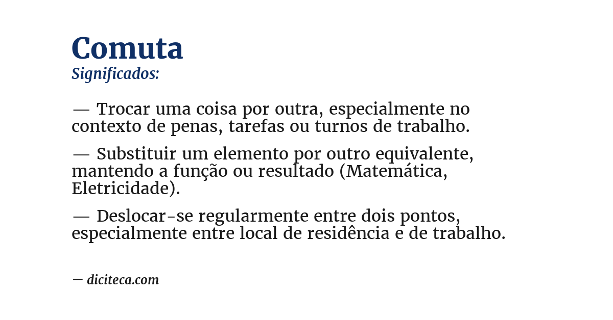 Significado de comuta