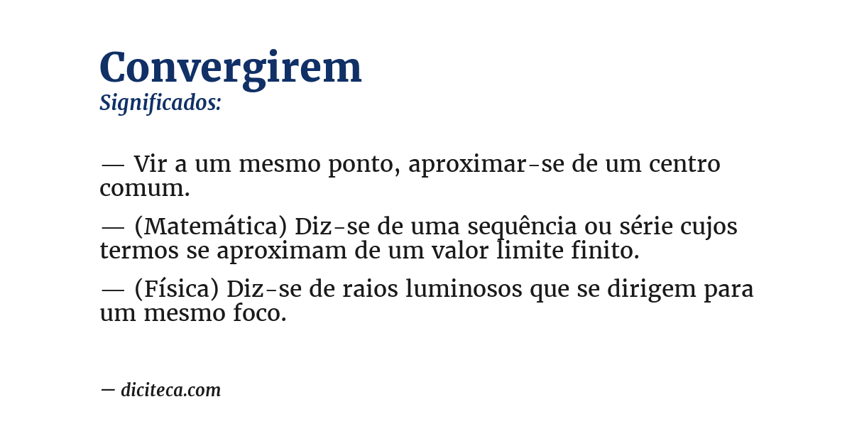 Significado de convergirem