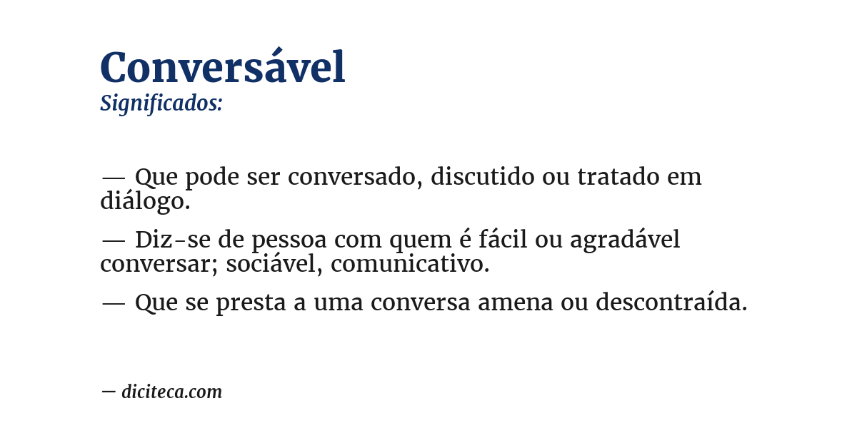 Significado de conversável