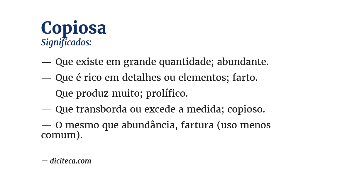 Significado de copiosa