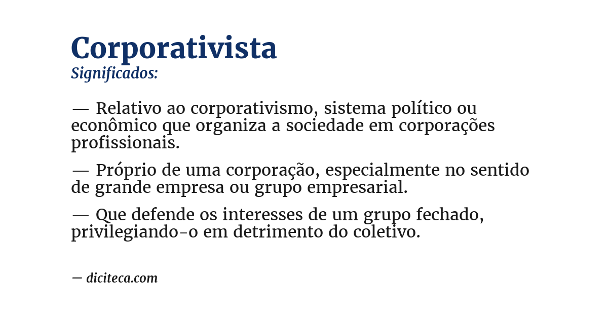 Significado de corporativista