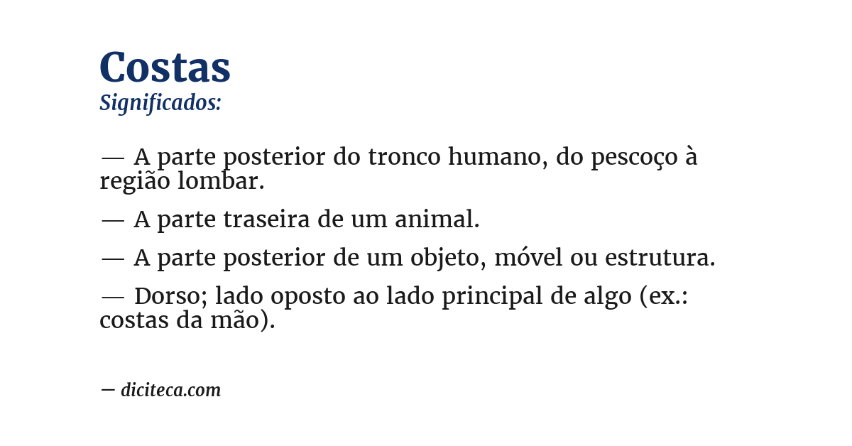 Significado de costas