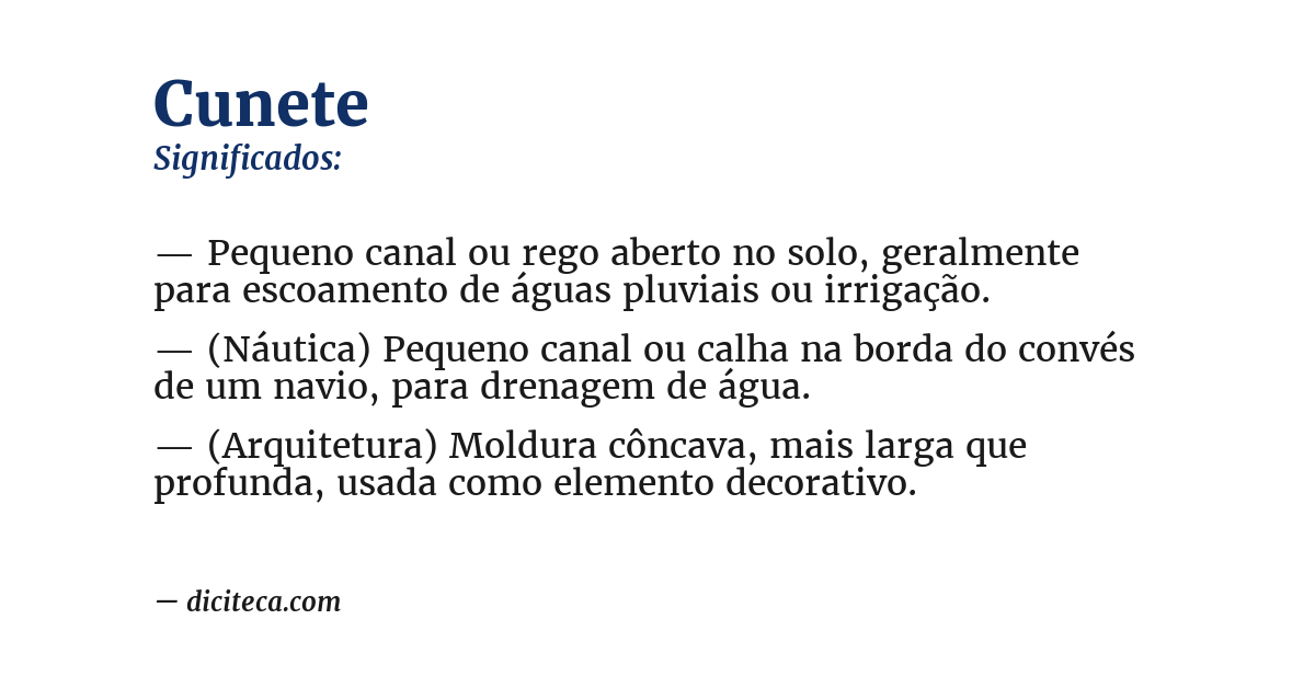 Significado de cunete