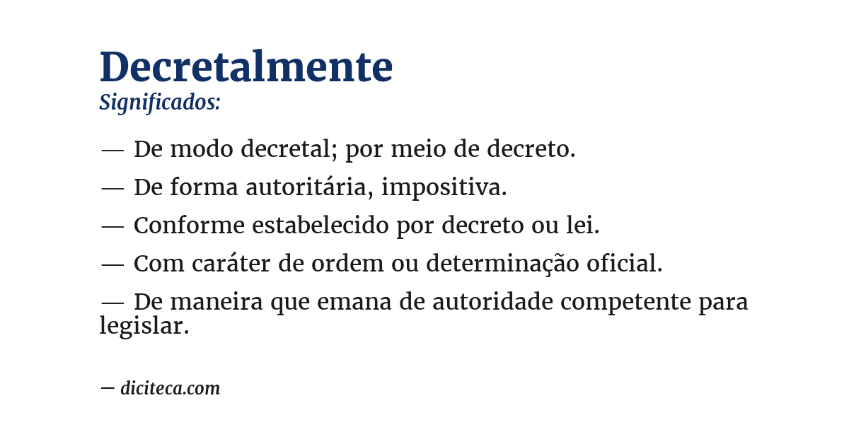 Significado de decretalmente