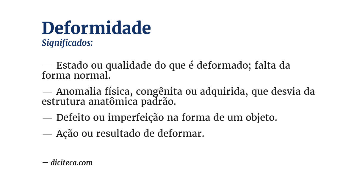 Significado de deformidade