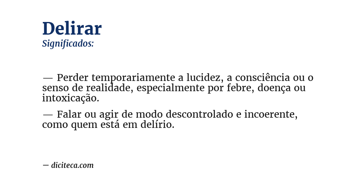 Significado de delirar