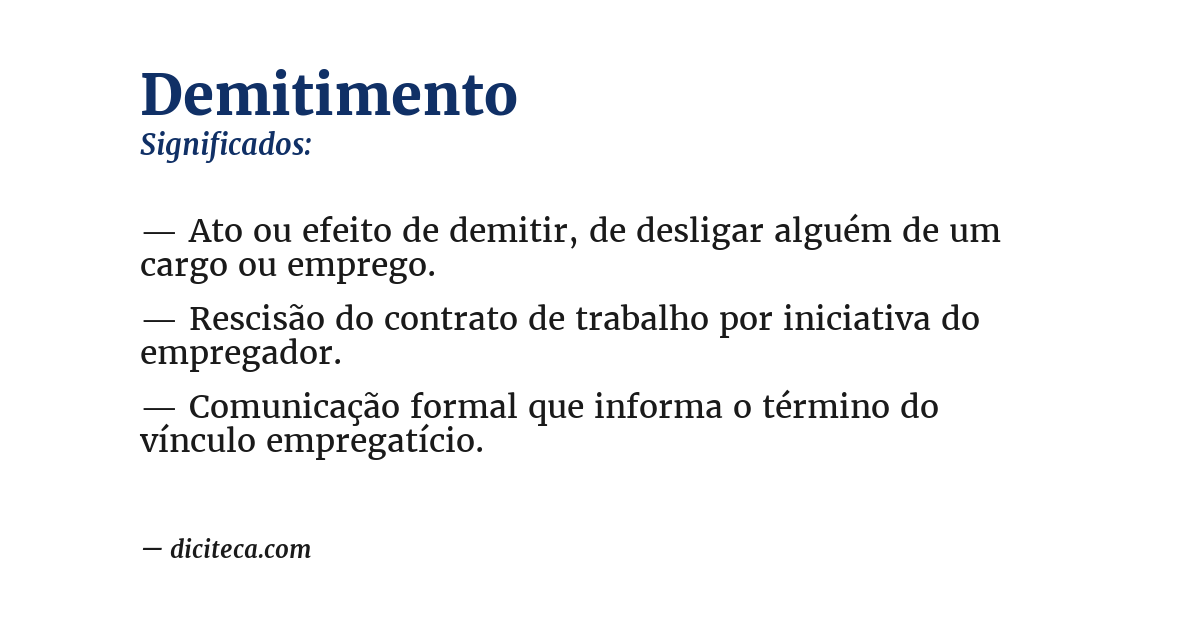 Significado de demitimento