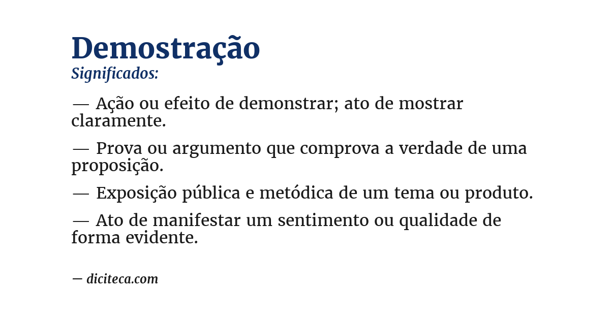 Significado de demostração