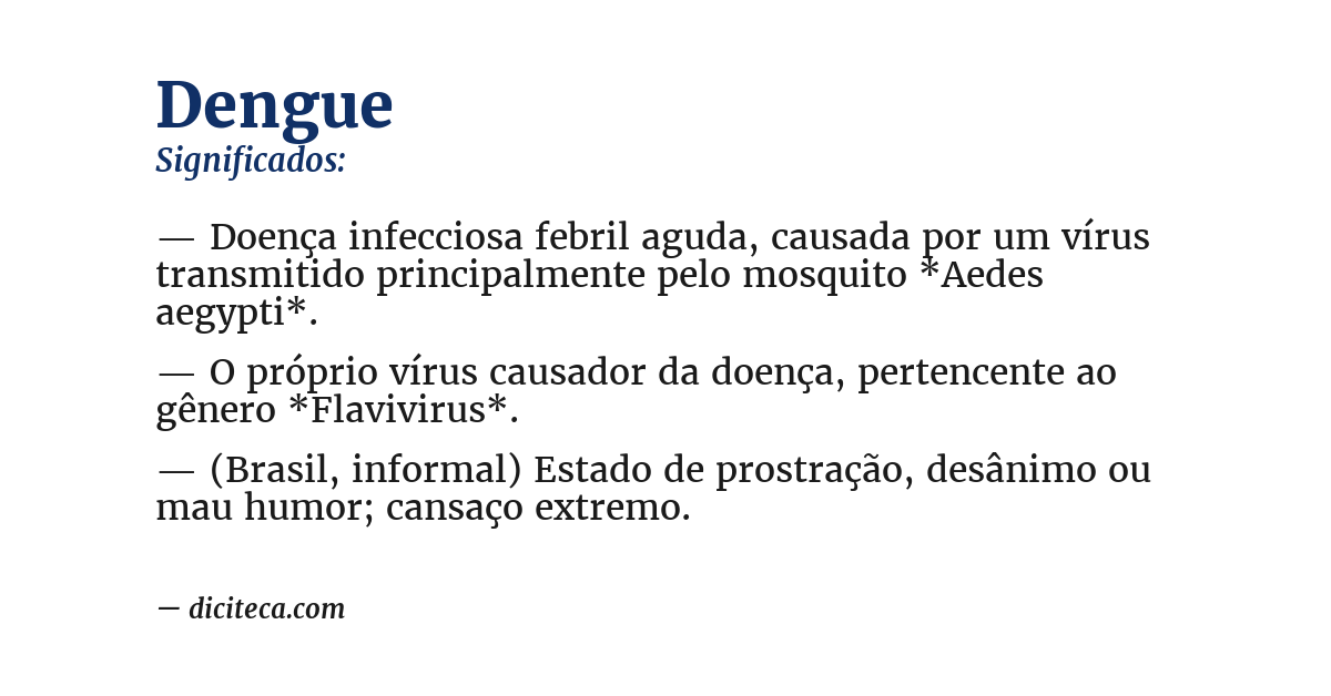 Significado de dengue