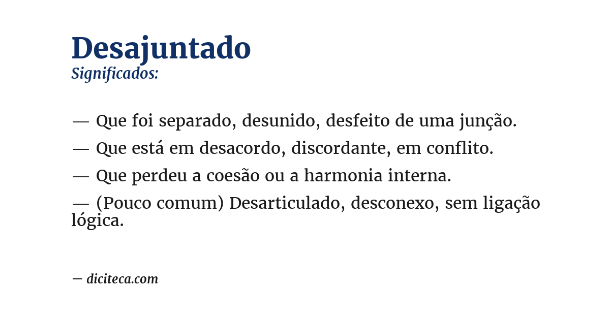 Significado de desajuntado