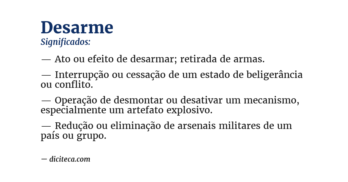 Significado de desarme