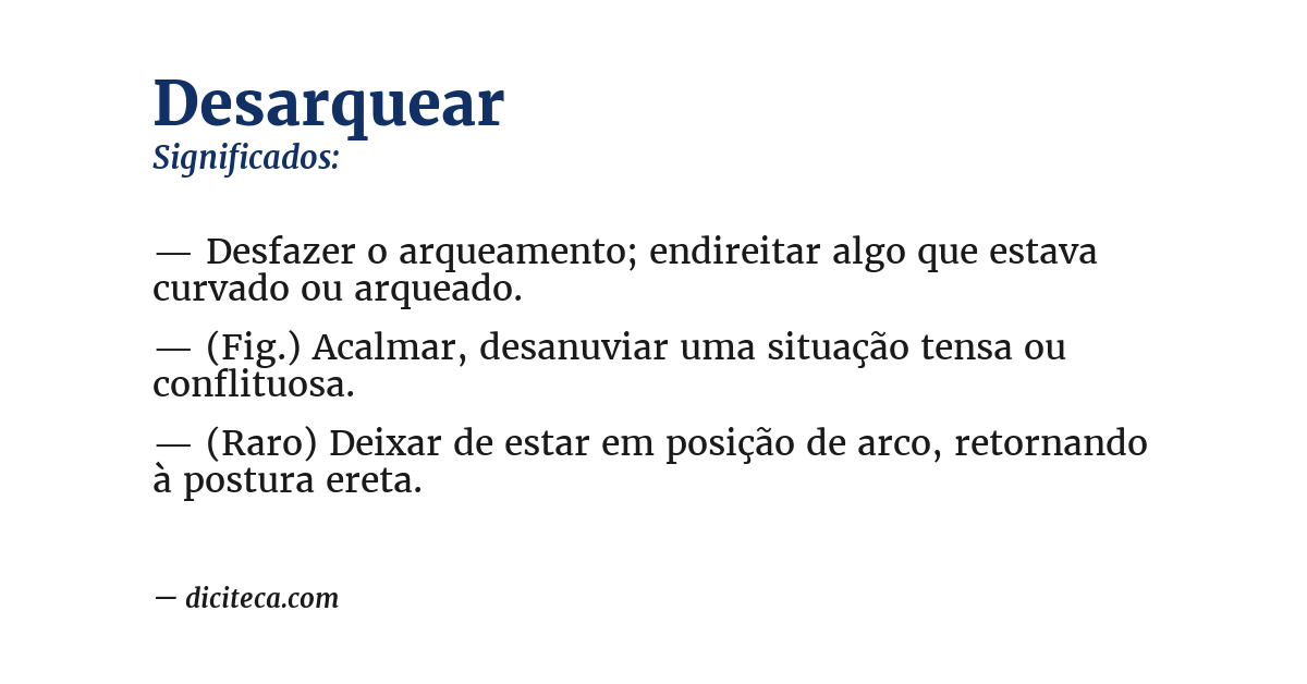 Significado de desarquear