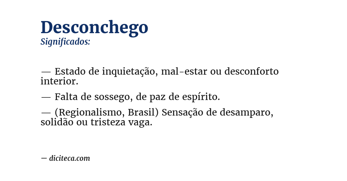 Significado de desconchego