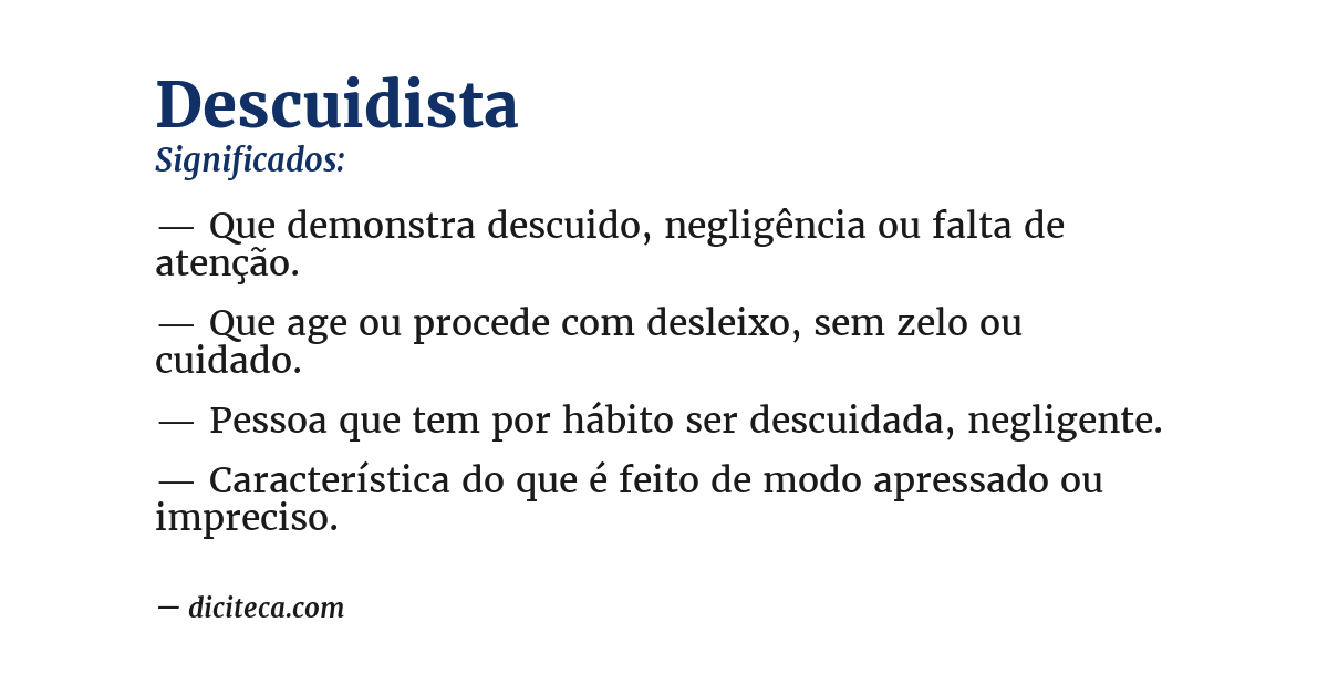 Significado de descuidista