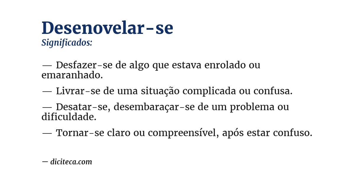 Significado de desenovelar-se
