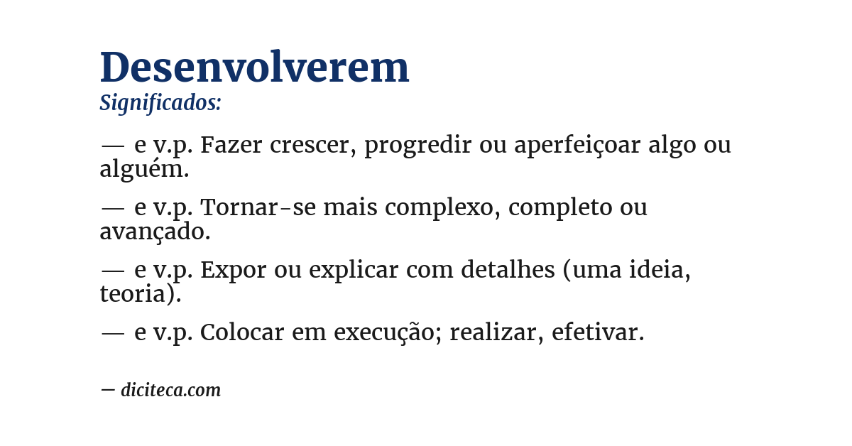 Significado de desenvolverem