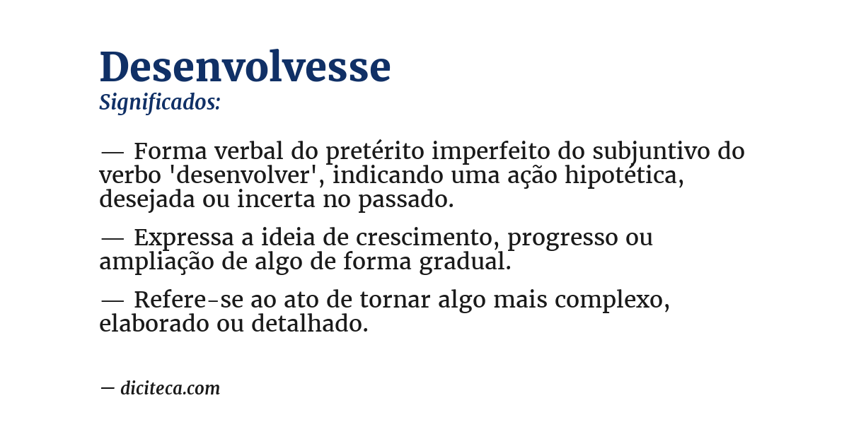 Significado de desenvolvesse