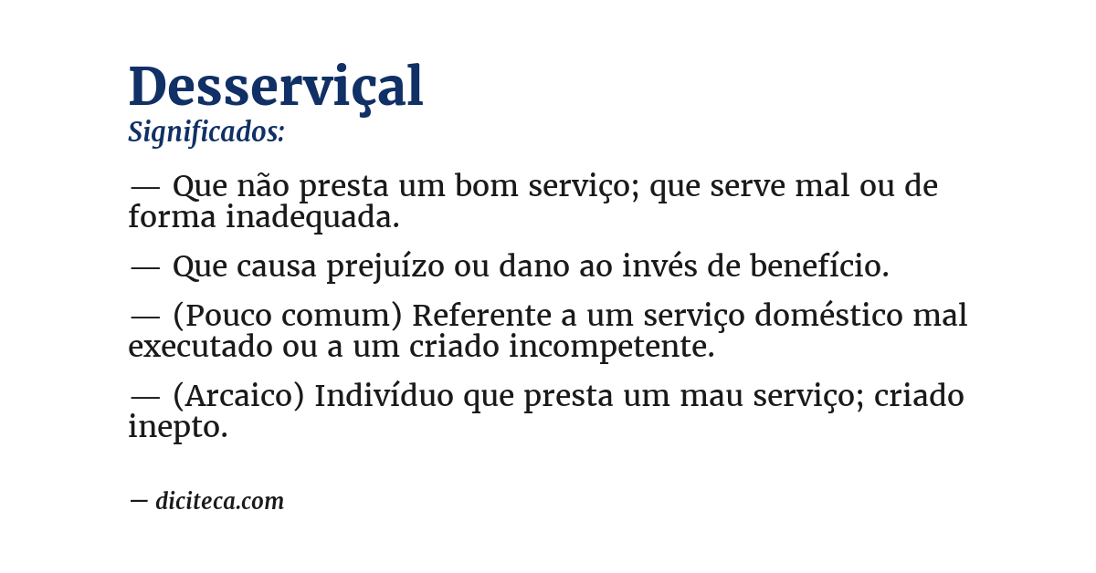 Significado de desserviçal