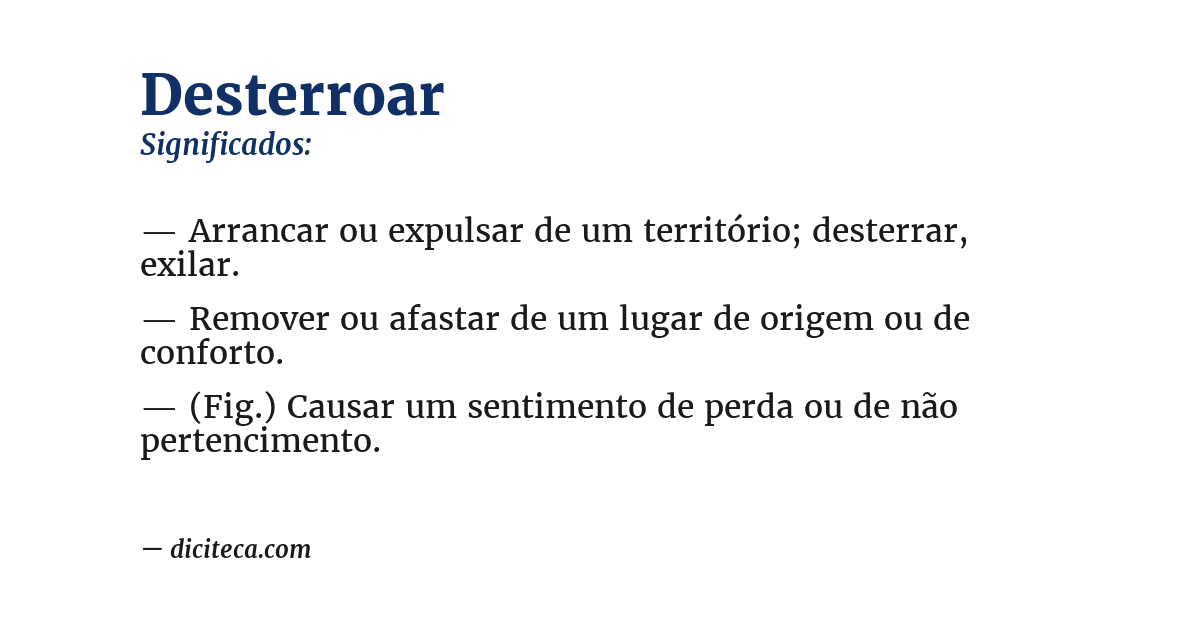 Significado de desterroar