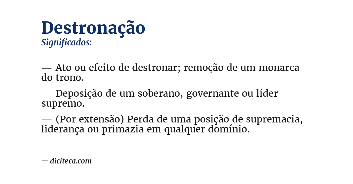 Significado de destronação