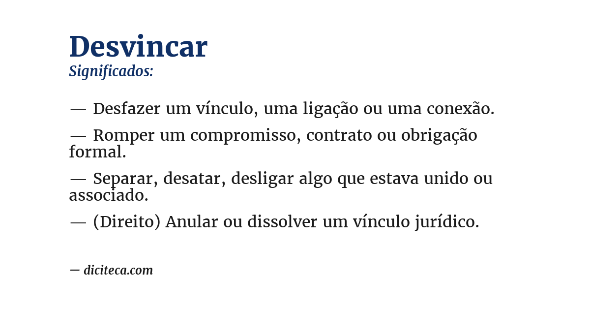 Significado de desvincar