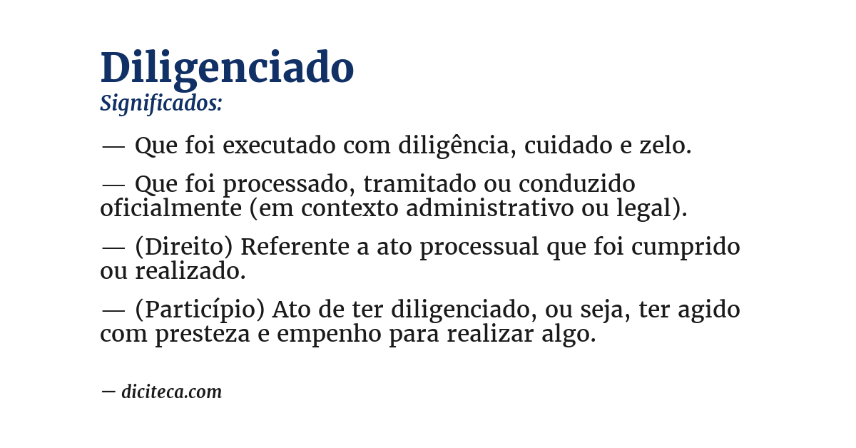 Significado de diligenciado