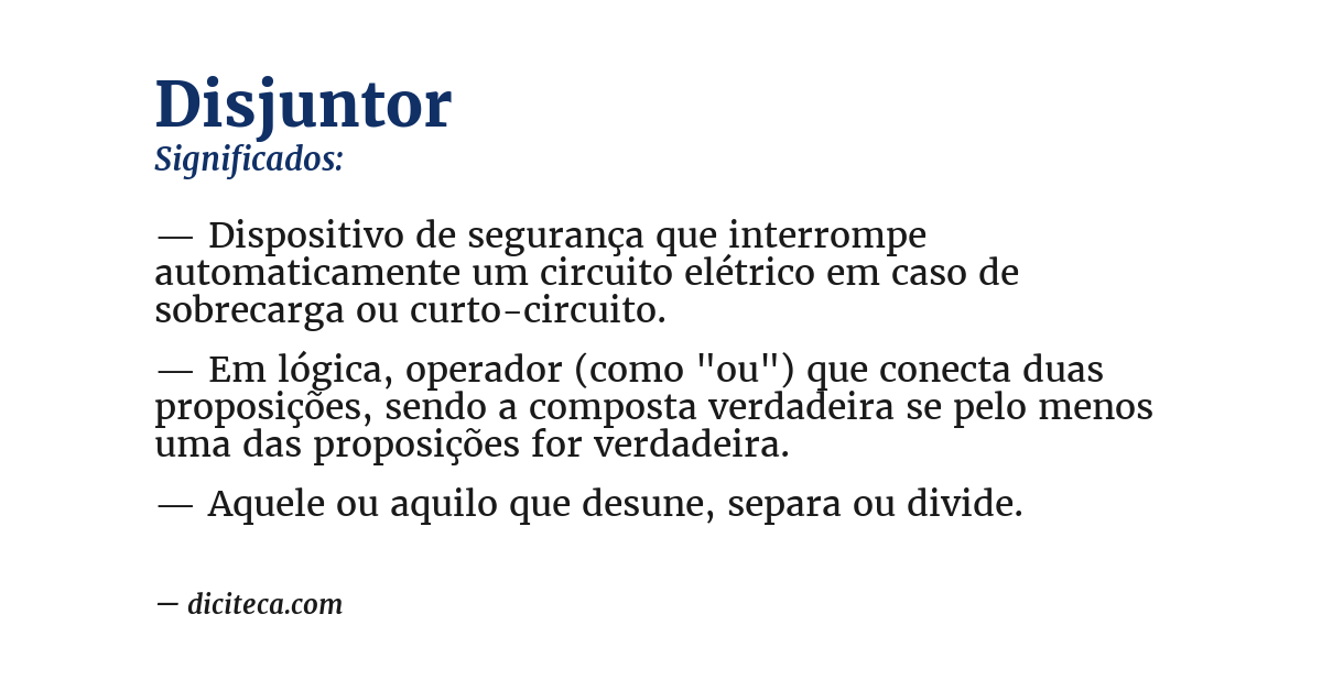 Significado de disjuntor