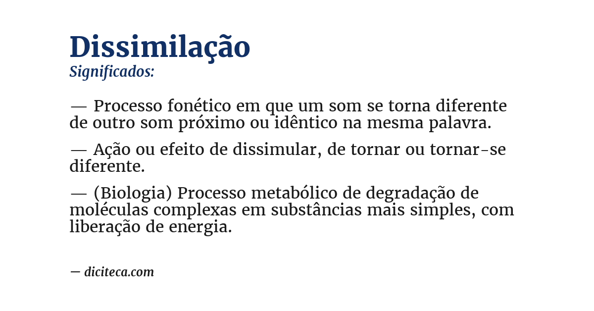 Significado de dissimilação