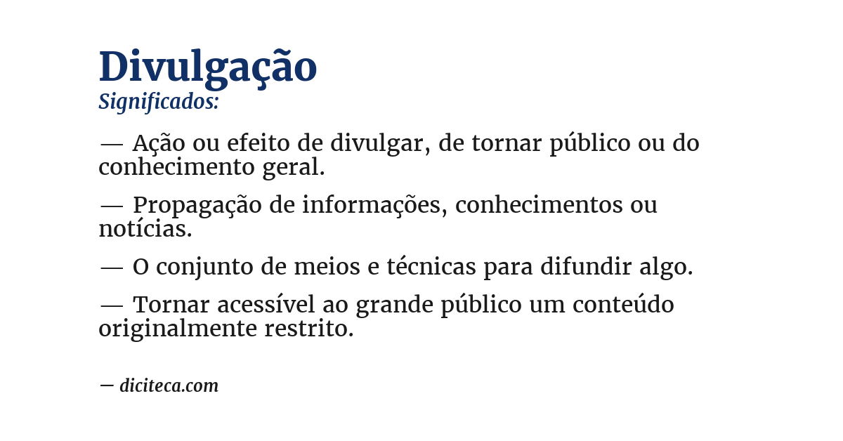 Significado de divulgação