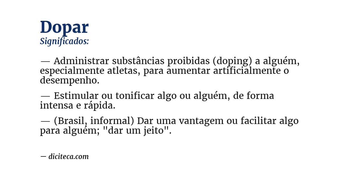 Significado de dopar