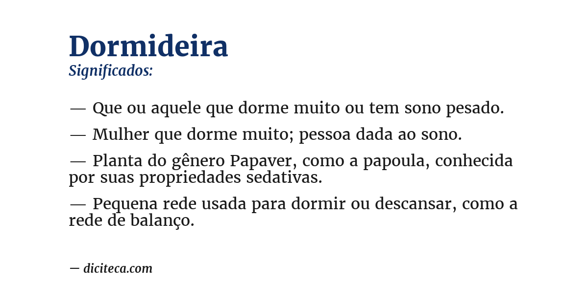 Significado de dormideira