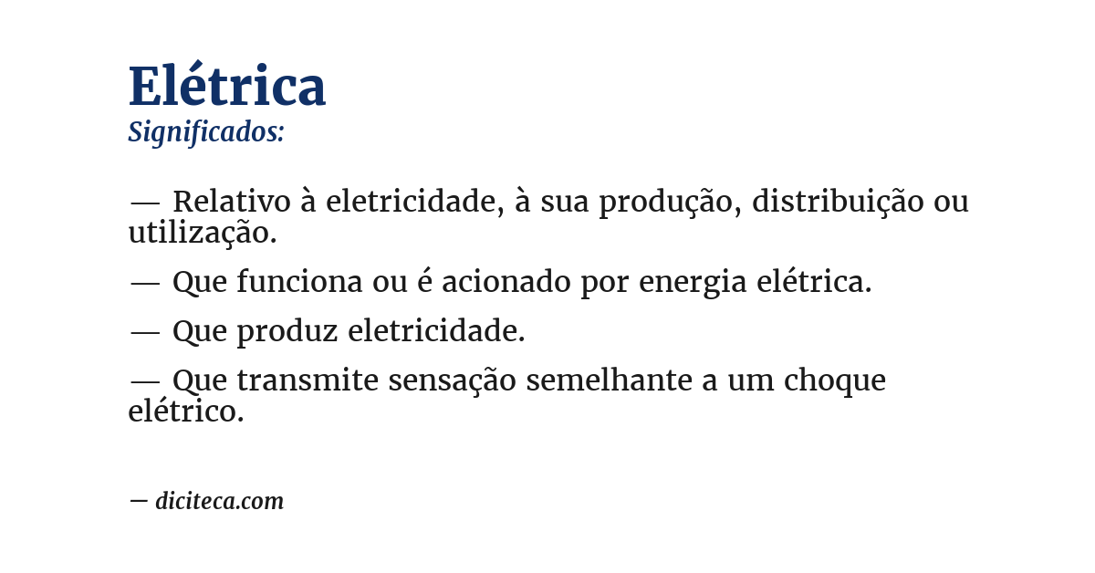 Significado de elétrica