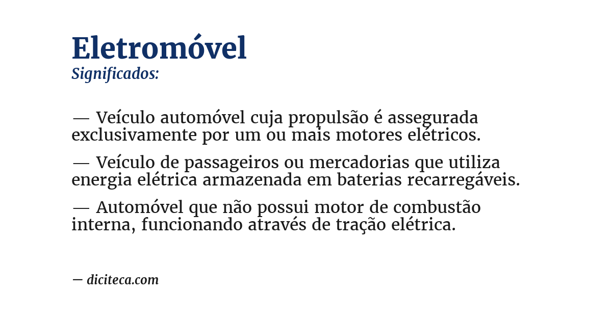 Significado de eletromóvel