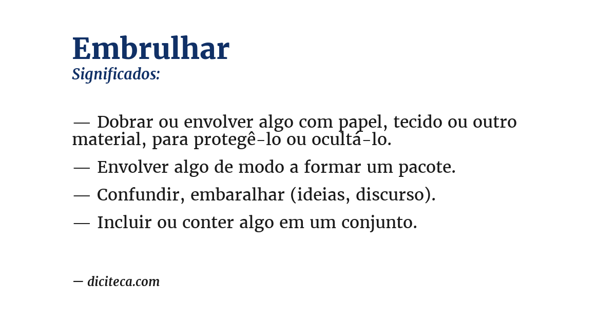 Significado de embrulhar