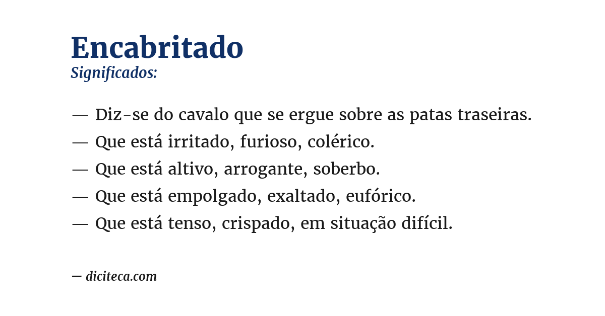 Significado de encabritado