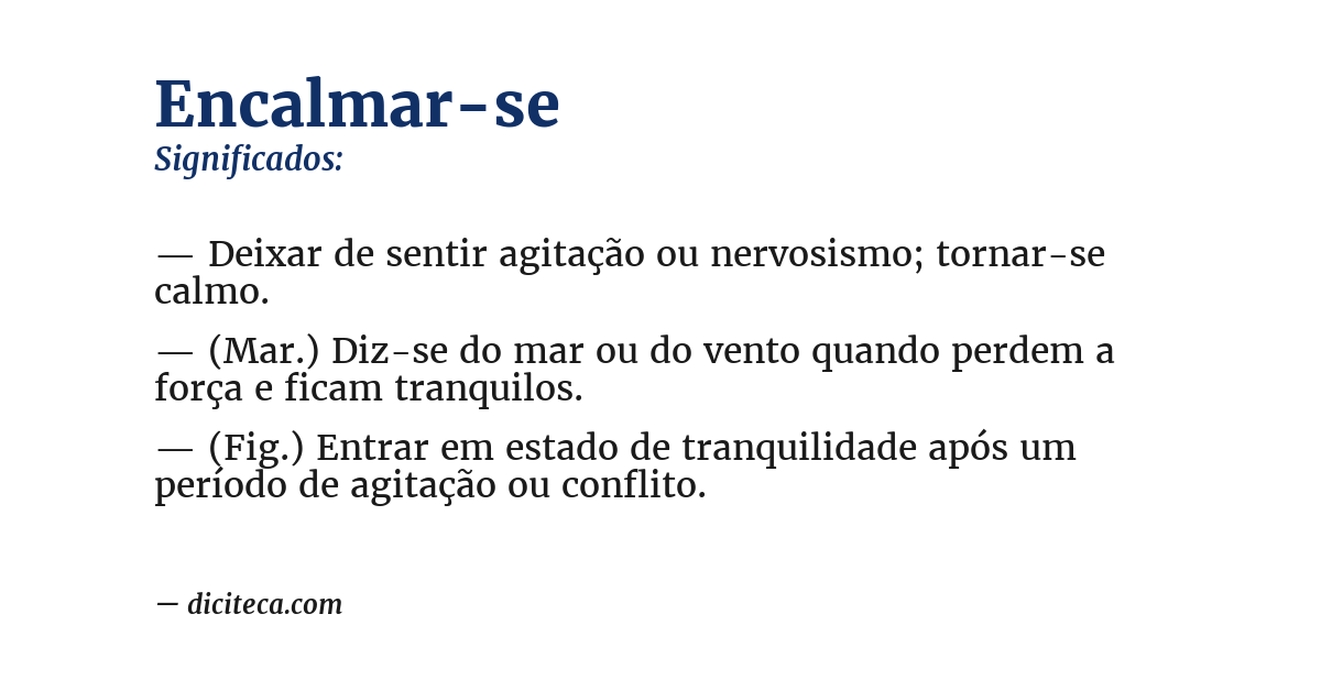 Significado de encalmar-se