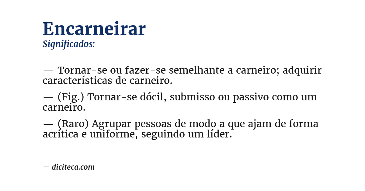Significado de encarneirar