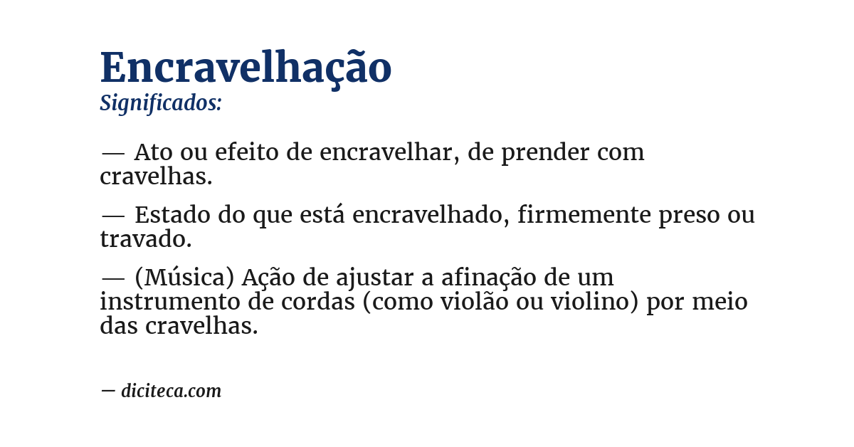Significado de encravelhação