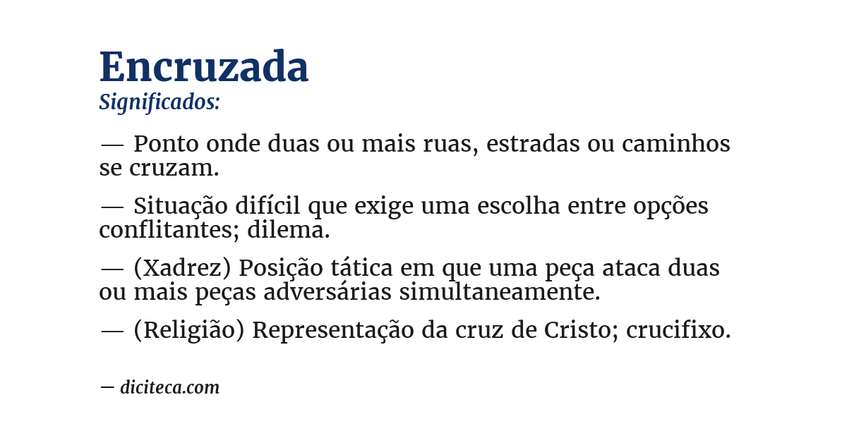Significado de encruzada