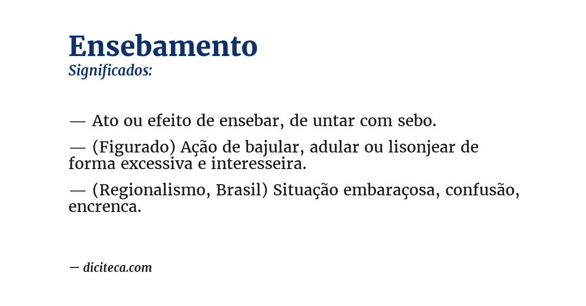 Significado de ensebamento