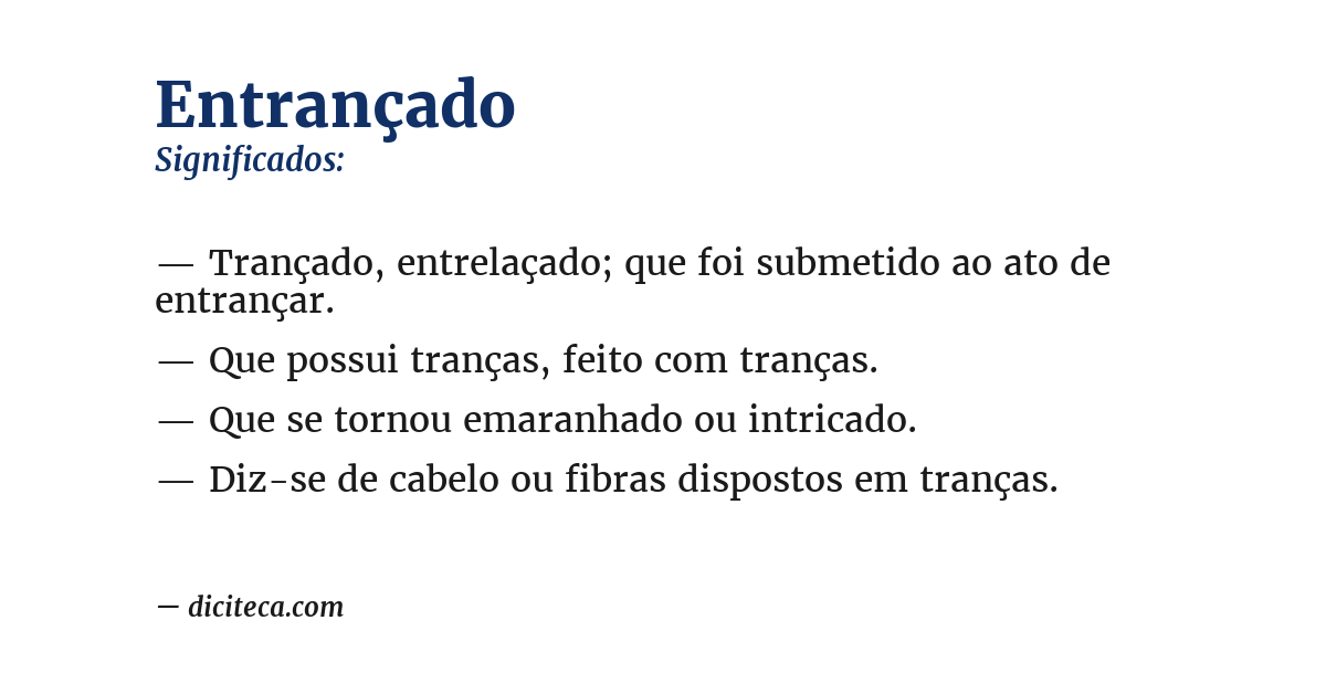 Significado de entrançado