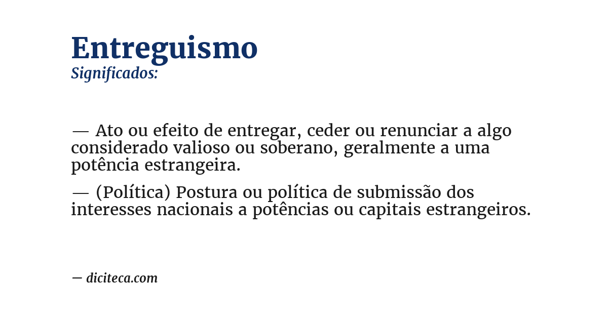 Significado de entreguismo